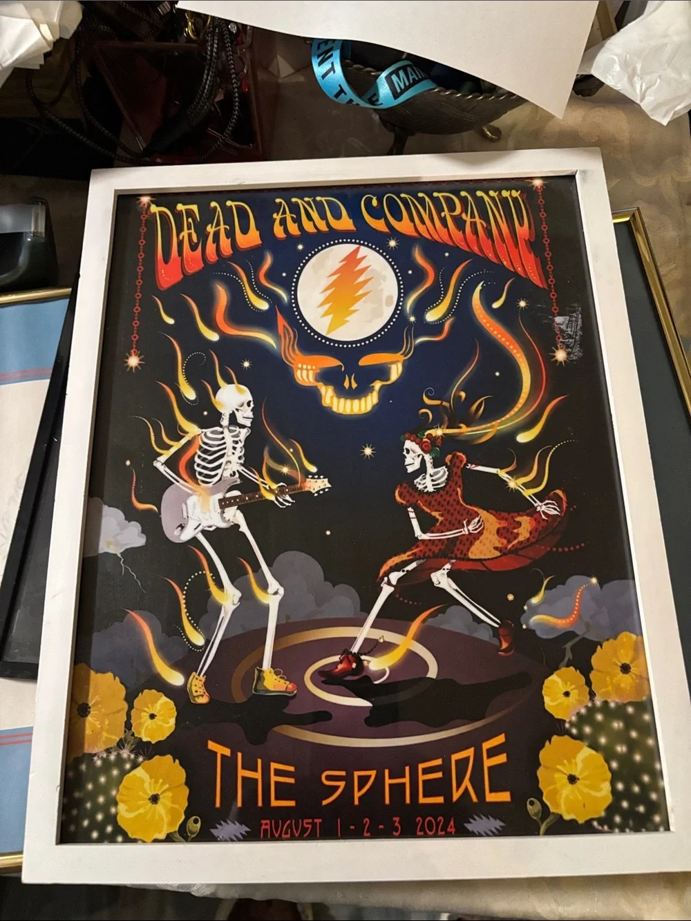 Framed Wall Art - Yellow & Black Concert Poster